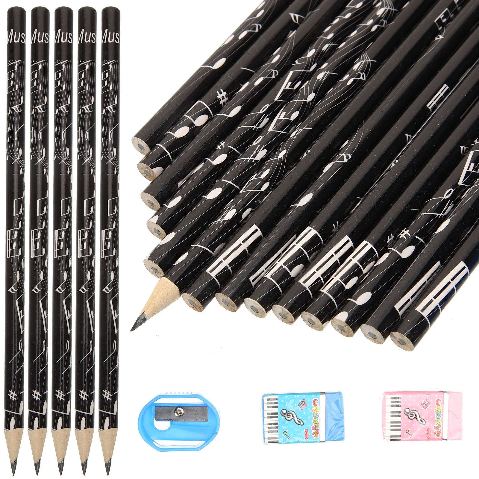 

36 Pcs Musical Pencil Pencils Christmas for Kids Bulk Small School Eraser Office Stationary and Erasers