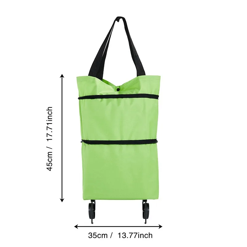 Roller Shopping Bags Polyester Folding Shopping Cart Portable Supermarket Tote Wheel Bags Wheel Supermarket Handbag