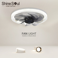 LED Fan Light E27 with Remote Approve Dimmable Household  Silent  85-265V Strong Winds Indoor Decorative Ceiling Fan Light