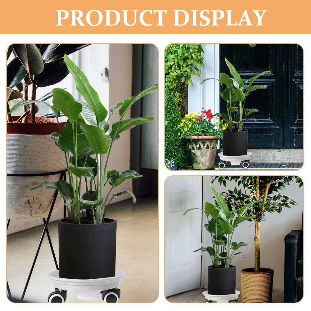 

Round Flower Pot Base 30cm Outer 26cm Inner Movable Stand Wheels Plant Tray Water Resistant Ventilation Holes Nordic Gray