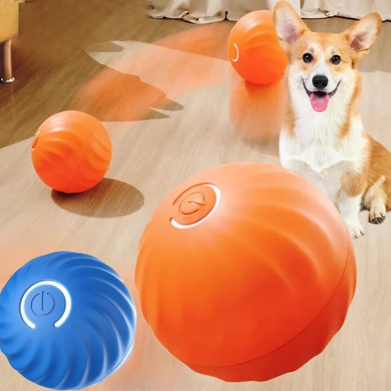 

Pet Toy Ball Automatic Moving Dog Toy Ball Smart USB Jumping Rotating Interactive Dog Chew Toy Ball for Puppy Ball Toy