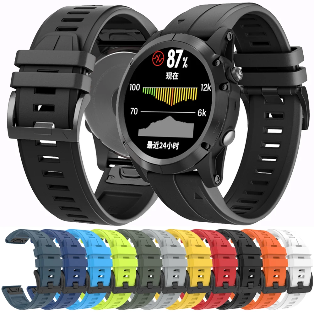22mm 26mm Silikonarmband für Garmin Fenix 5 5x Plus E 8 7 7X Pro/6 6X Band Forerunner 970 Armband Garmin Epix Pro/Enduro 3 Gürtel