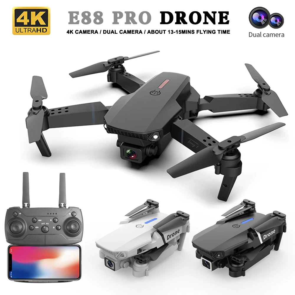 2026 Mini RC E88 Drone Foldable Quadcopter LED Hover Remote Control With Optical Flow UAV E88 Pro Max Beginner Drones ﻿
