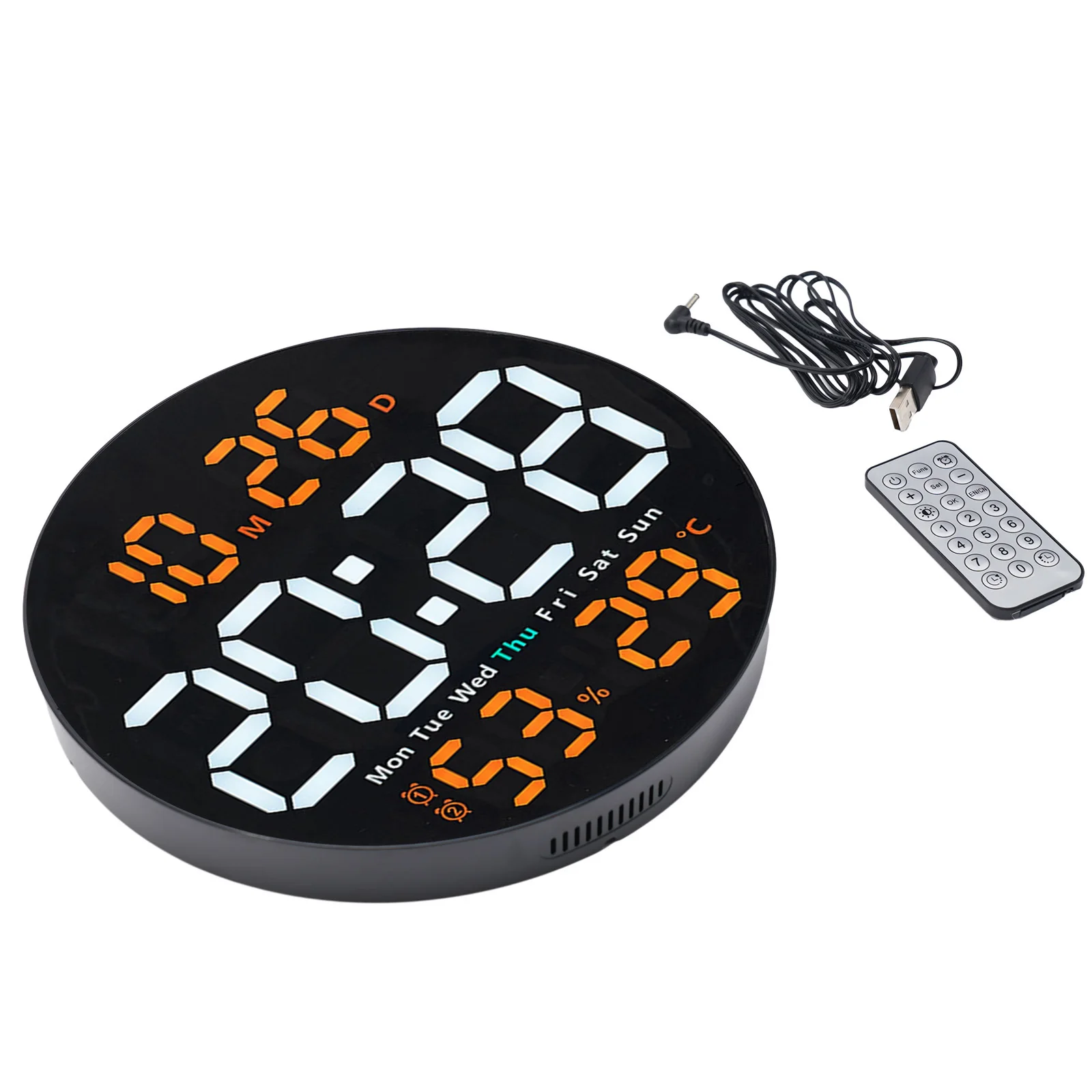 Inch Multi-functional Hygrometer Silent Clocks Simple Temperature Living Room Wall Clock Multi-functional 10 Inch