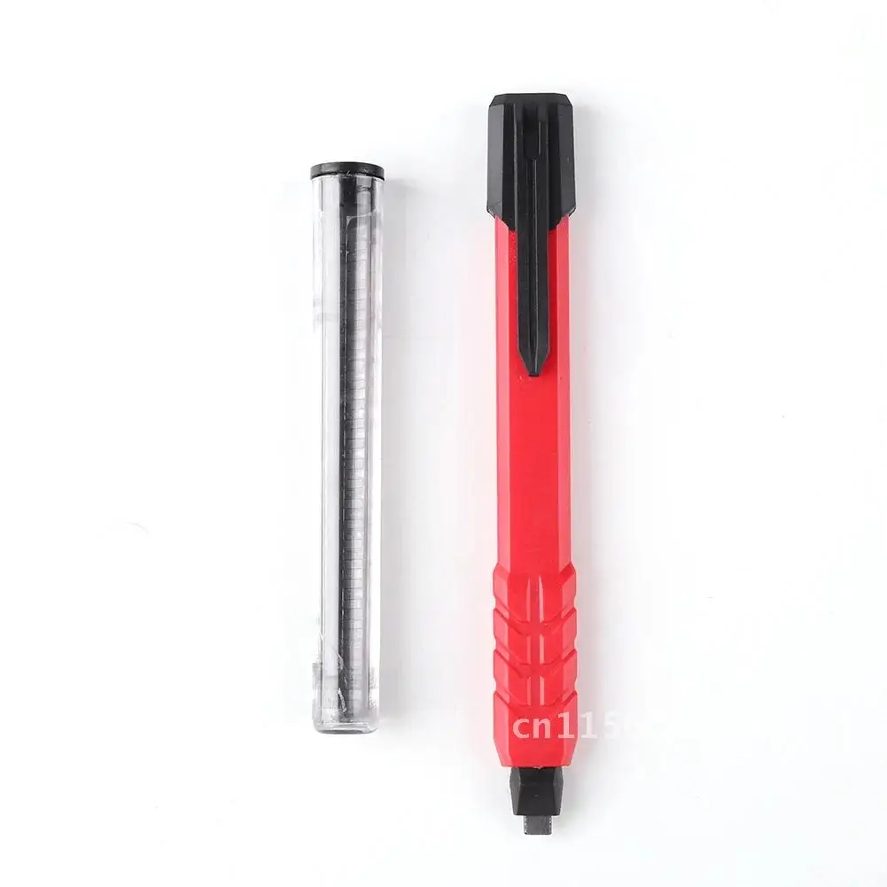 Architects Marking Tools Durable Solid Scriber Black Drawing Marker Pen for Woodworking Carpenter Pencils with Refills