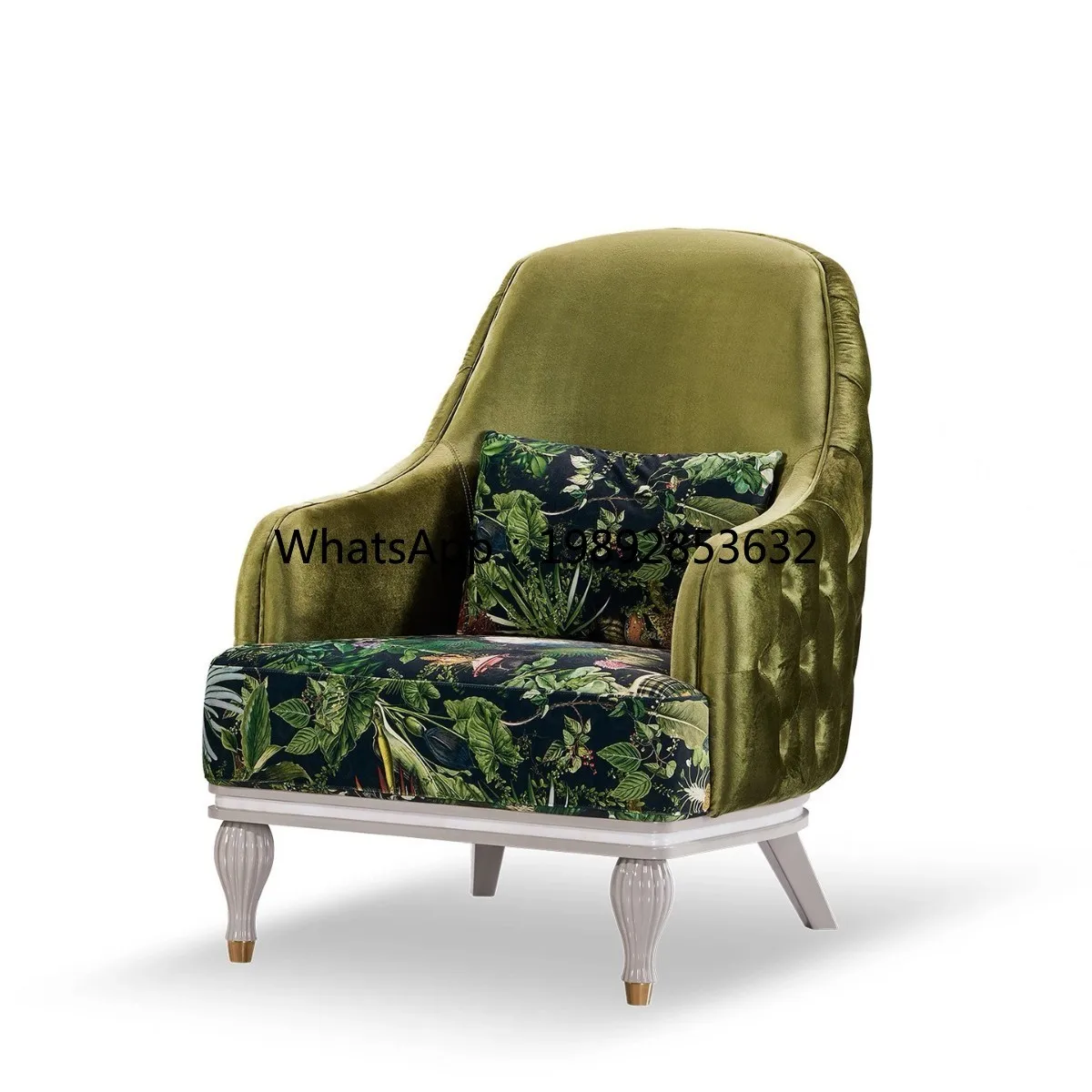 LYY French Minimalist Light Luxury Fabric Sofa Chair Living Room Villa Sofa Stool Creative