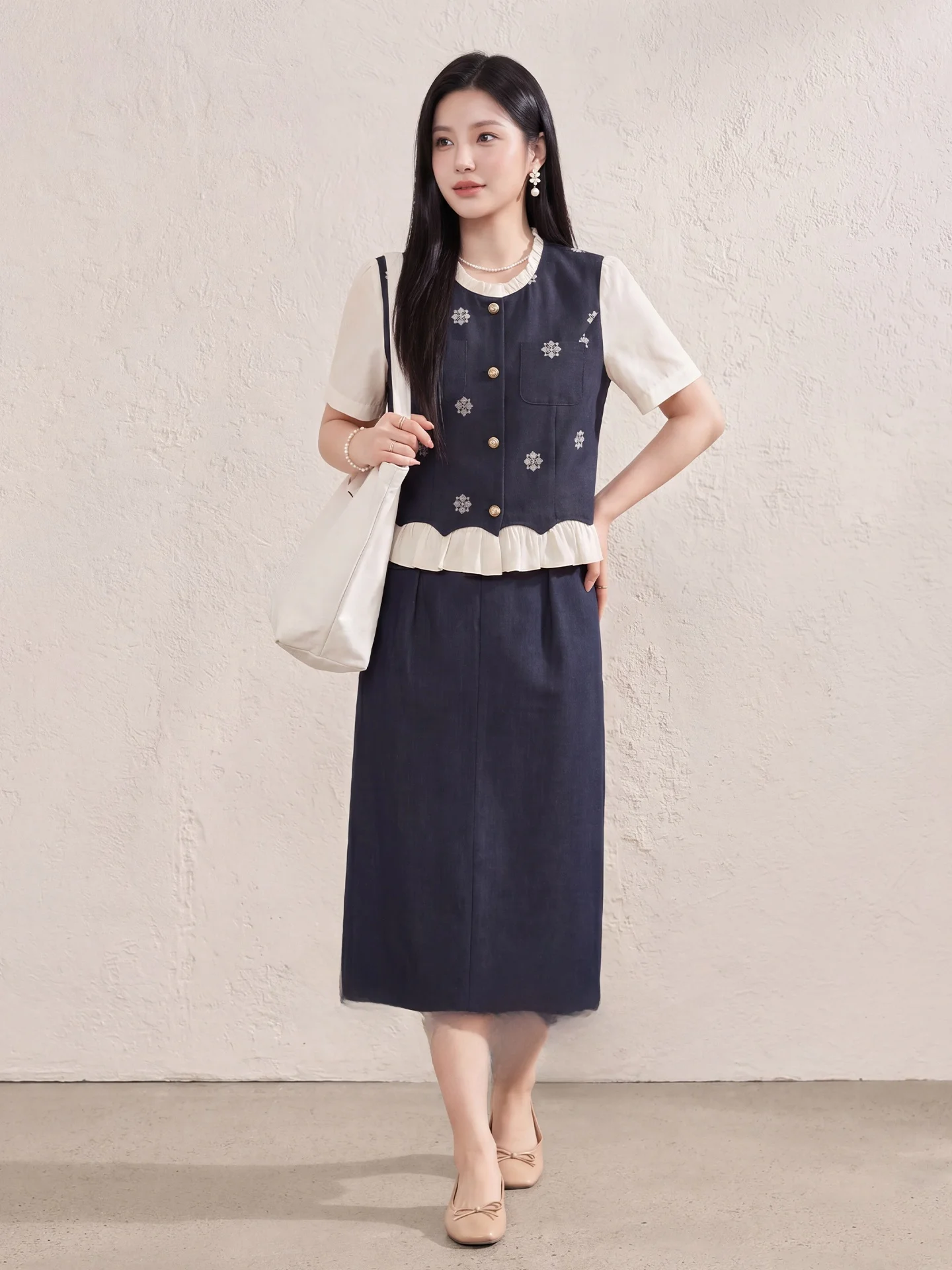 

Olive Green Top Long Skirt Two-Piece Set High Waist Polyester Fiber Summer Fashion plus Size Women's Ensemble Regular Thickness