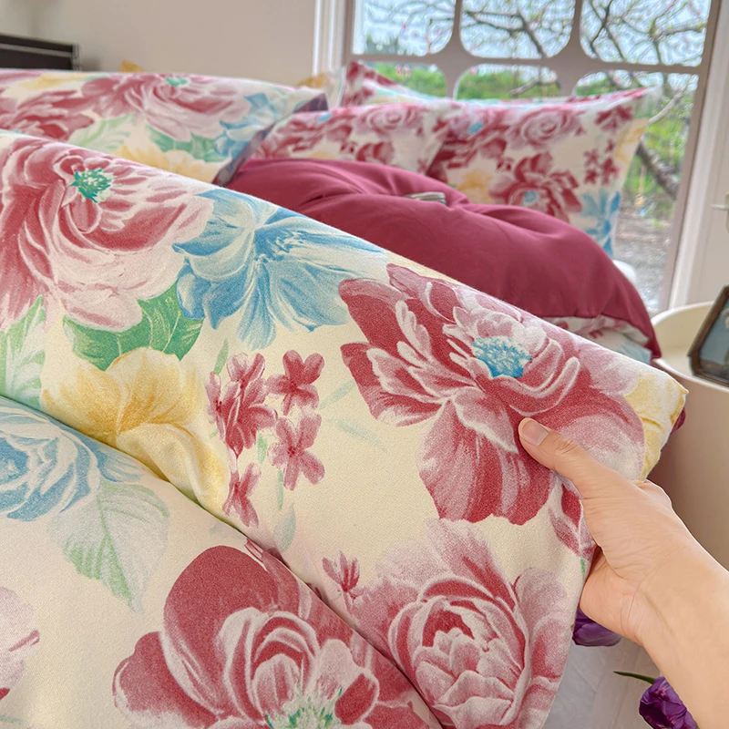 Pastoral Style Bedding Set Soft Bedsheet Set 이불세트 Single/Queen/King Skin-friendly Bed Linen Sets juego de sábanas completo