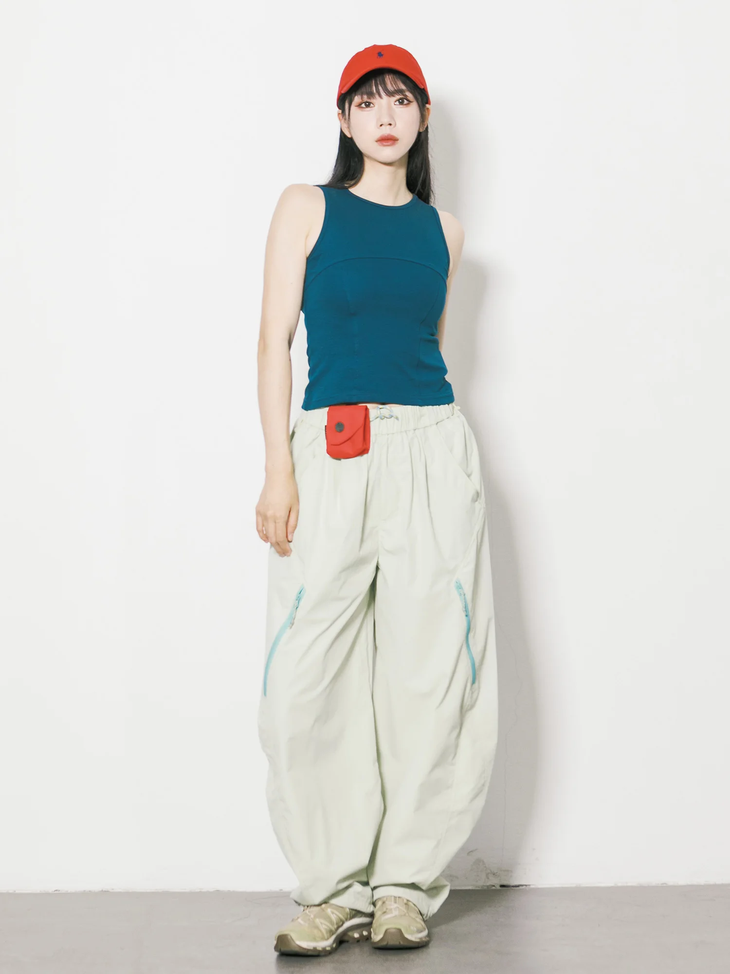 Casual Cotton Blend round Neck Vest Women's Summer Slim Fit Sporty Style Sleeveless Outerwear Top Skin-friendly Patchwork