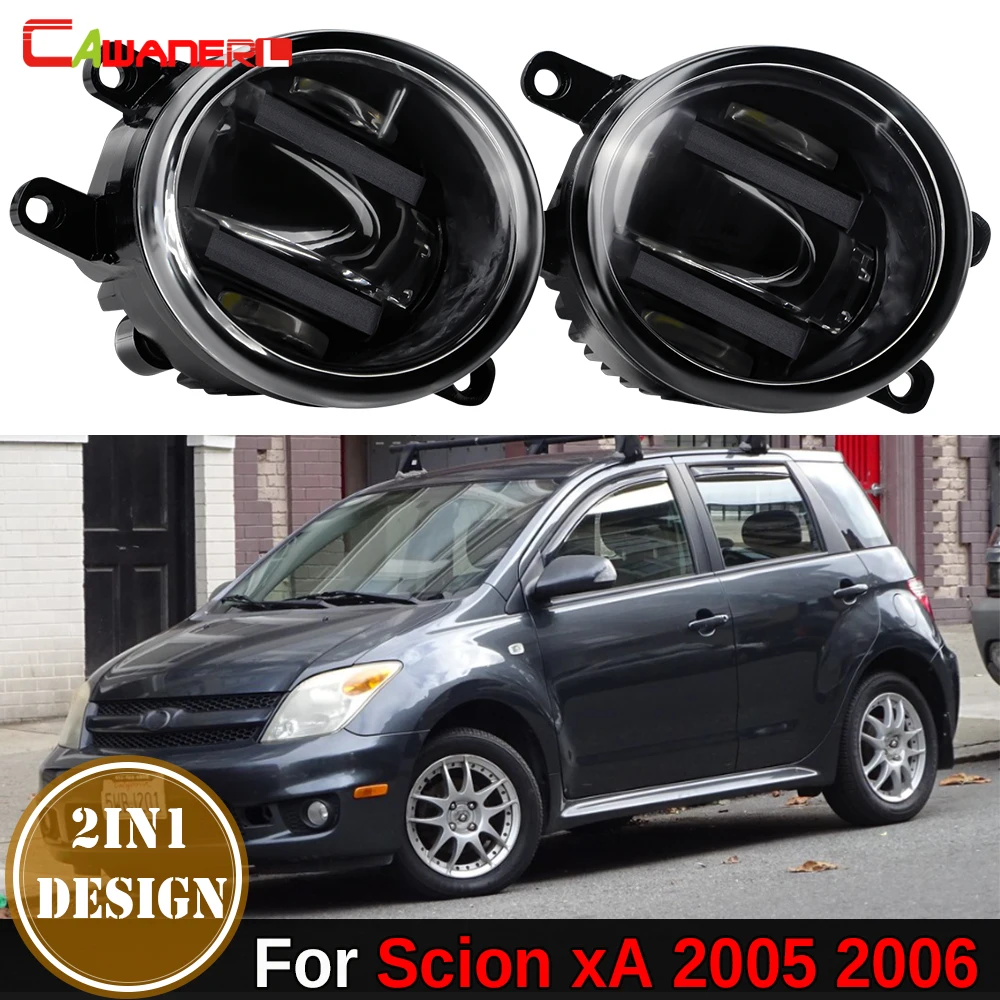 

2 X Car Front Bumper Glass Lens LED Fog Light with Daytime Running Lamp DRL 36W H11 For Scion xA 2005 2006