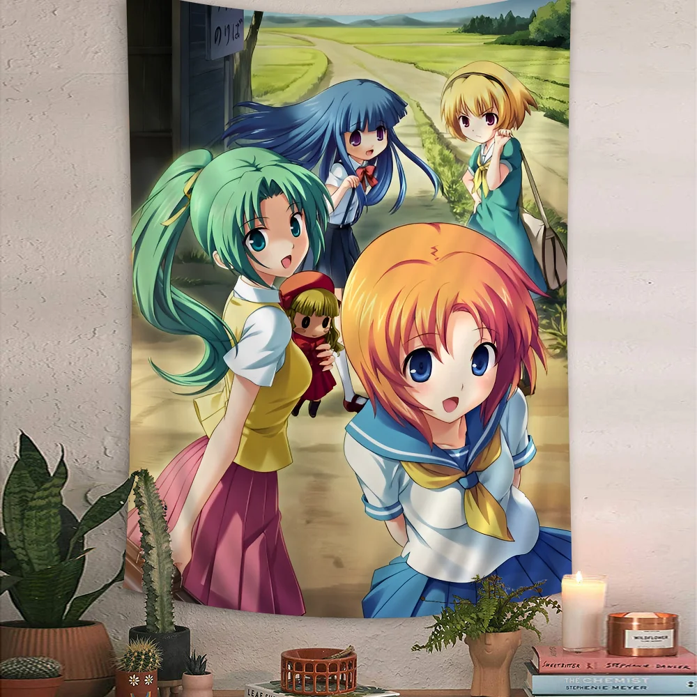 Higurashi When They Cry Chart Tapestry Art Science Fiction Room Home Decor Cheap Hippie Wall Hanging