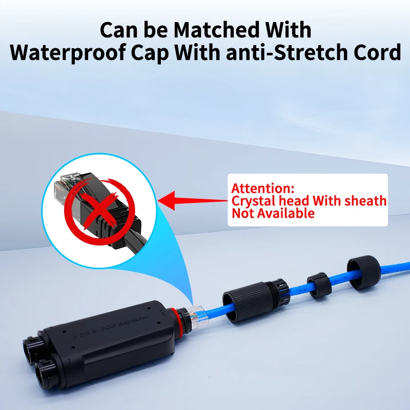 HORACO 2 منفذ مقاوم للماء POE مكرر IP66 10/100Mbps 1 إلى 2 PoE موسع مع IEEE802.3af/at 48 فولت في الهواء الطلق لكاميرا تبديل POE #5