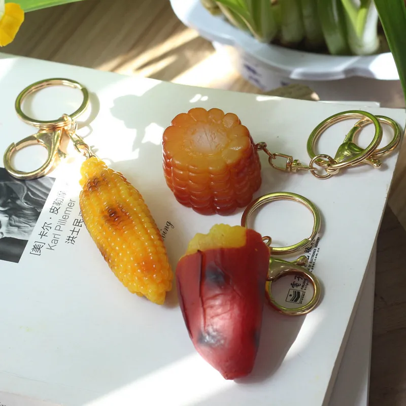 

Simulated Barbecue Corn Sweet Potato Food Pendant Car Key Chain Pvc Key Pendant Backpack Pendant Jewelry Gifts Keyring