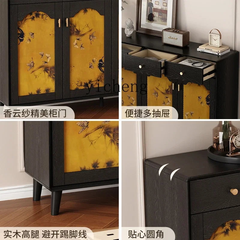 b19Home Door Fragrant Cloud Yarn High-end Entrance Cabinet Door Decoration Cabinet Side Cabinet