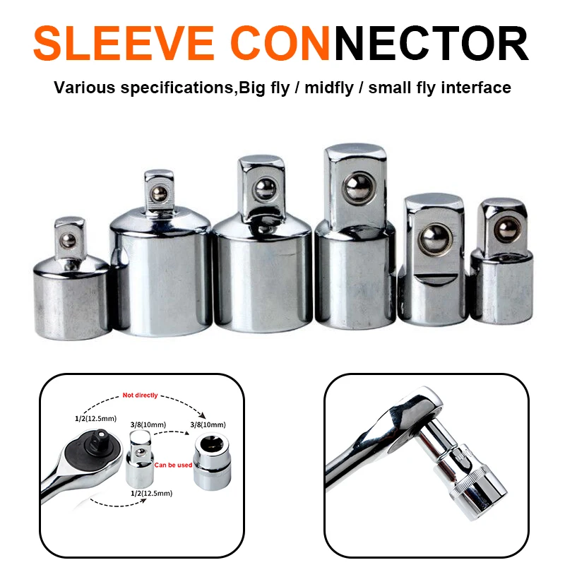 Impact Socket Adaptor CR-V Ratchet Wrench Socket Converter 1/2 to 3/8 3/8 to 1/4 3/4 to 1/2 Drive for Car Repair Tools