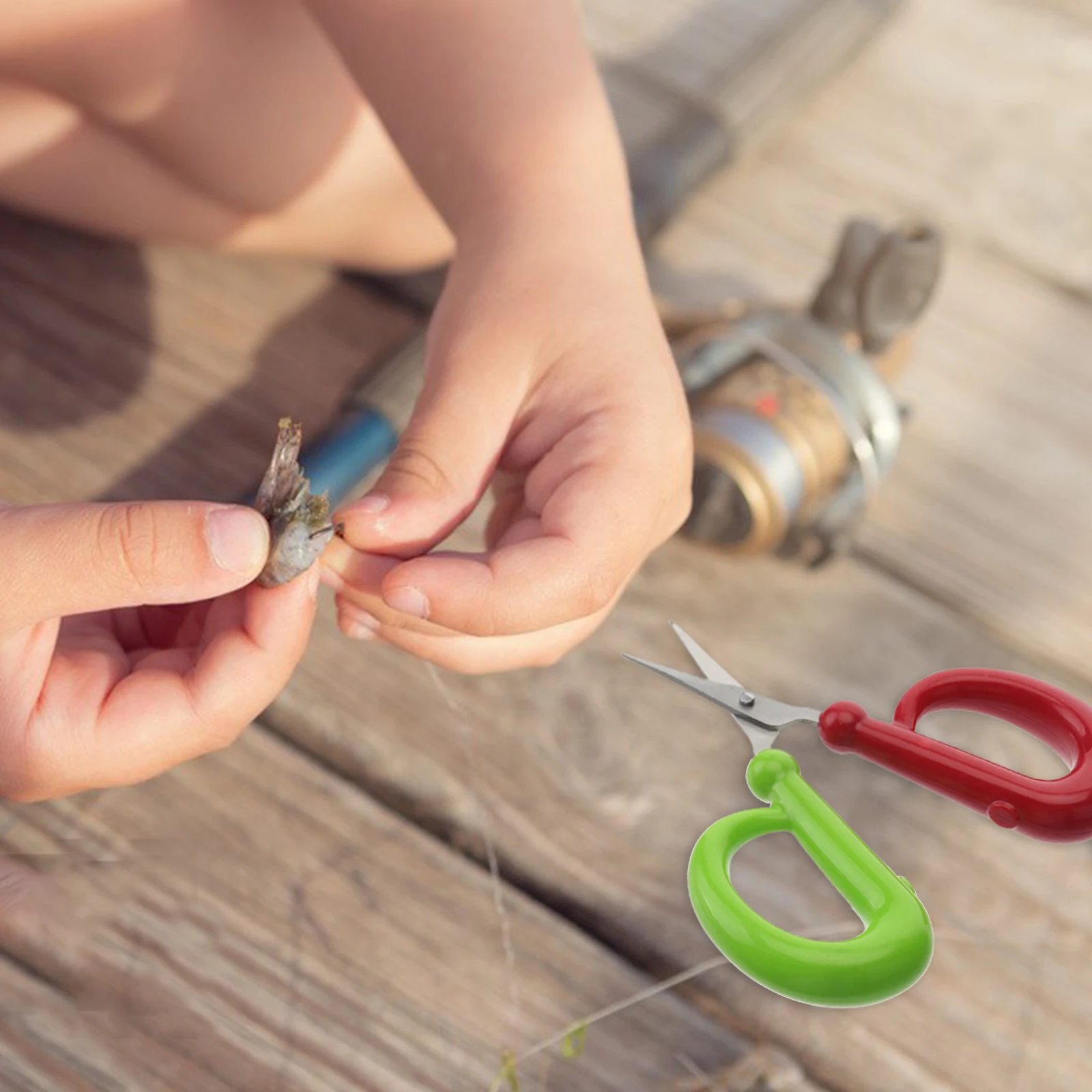 

2 Sets of Practicable and Multifunctional Stainless Steel Scissors for Fishing(Floating Scissors, Random Color)