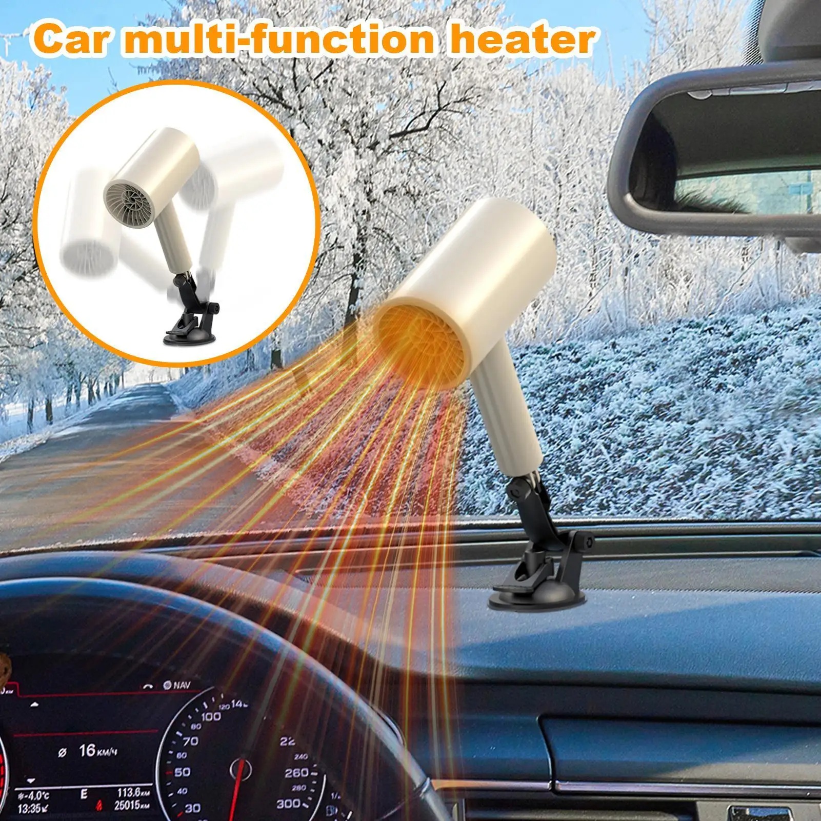 

Heater For Car Portable Vehicle Windshield Heater 12 Volt Defroster Winter Defogger Fast Heating Fan For Commuting Automobile RV