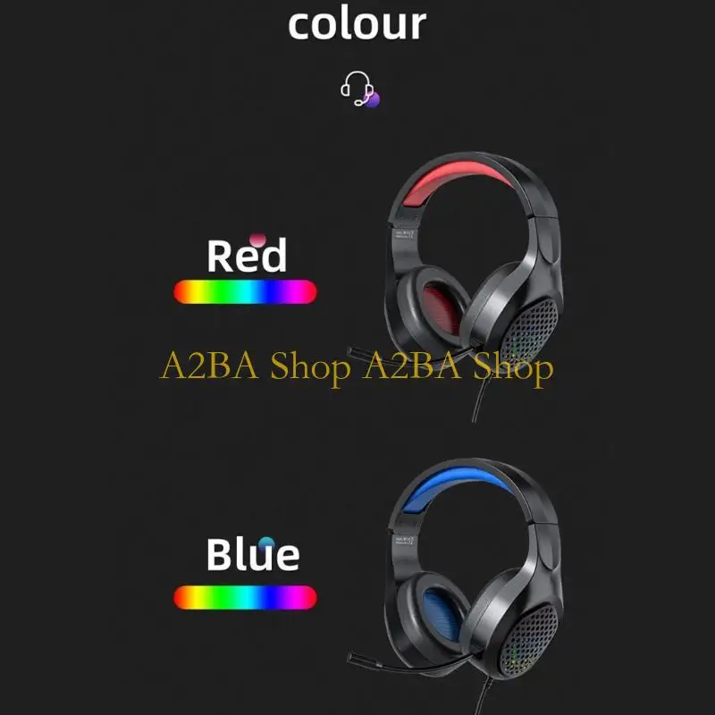 

A2BA 3.5mm Corded Gaming Headphones With Microphone Adjustable Bass Gaming Headphone For Smartphone Laptop Accessories