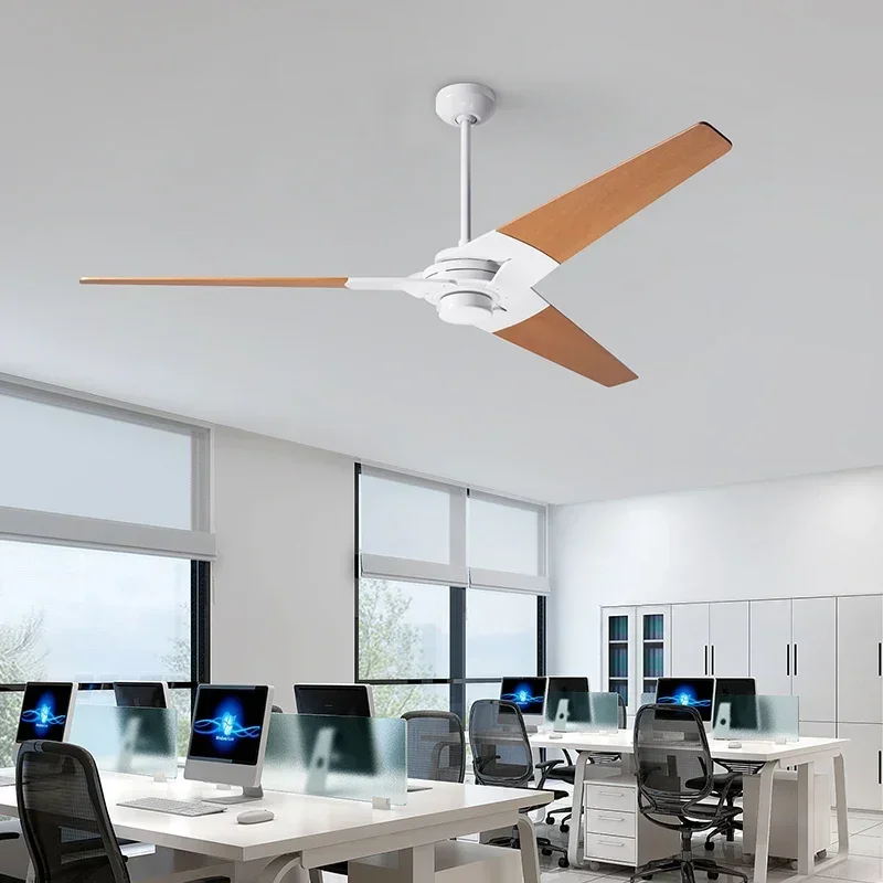 Modern Wooden LED Ceiling Fan Lamps Industrial Ceiling Fan Hanging Chandelier Fan Remote Control Living Room Bedroom Dining