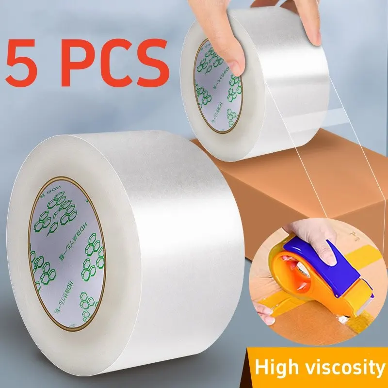 5/1 Pcs Transparent White Tape for Express Packaging Rolls Thick Box Sealing Tape Paper Sealing Cartons Transparent Tape