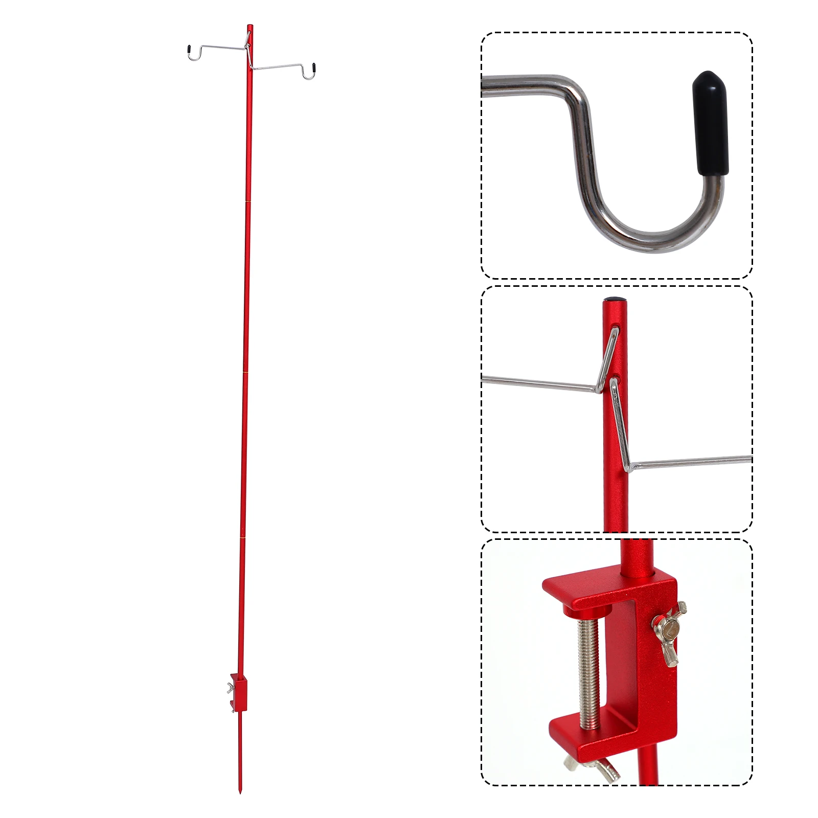 

1 set Folding Camping Light Stand Lamp Holder Outdoor Metal Bracket Pole for Lantern Hanging Hook Lightweight Detachable Sturdy