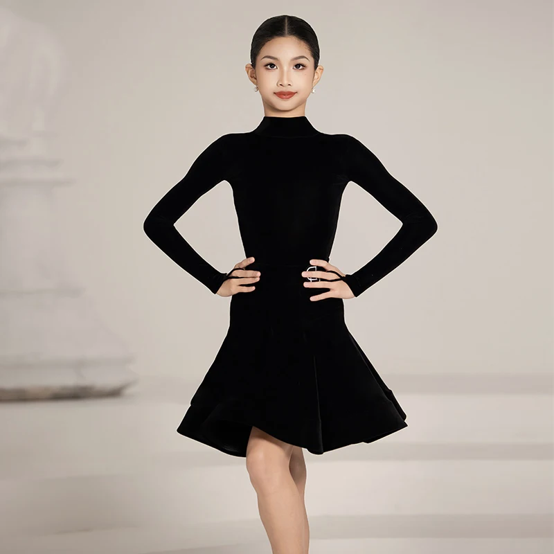

Winter Children'S Ballroom Dance Competition Dresses Girls Latin Dance Costumes Kids Samba Rumba Latin Dance Dress DW10476