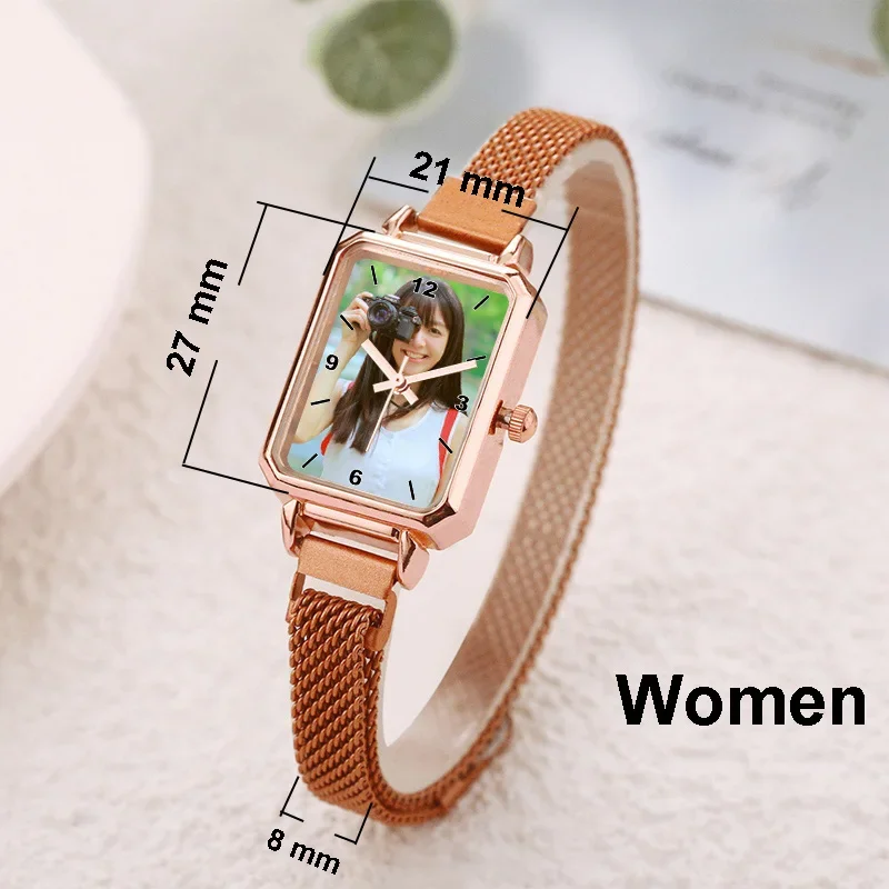 Reloj creativo para mujer, relojes con fotos personalizados, reloj de pulsera con logotipo personalizado, impresión de imágenes, personalidad, reloj DIY, regalo para amantes