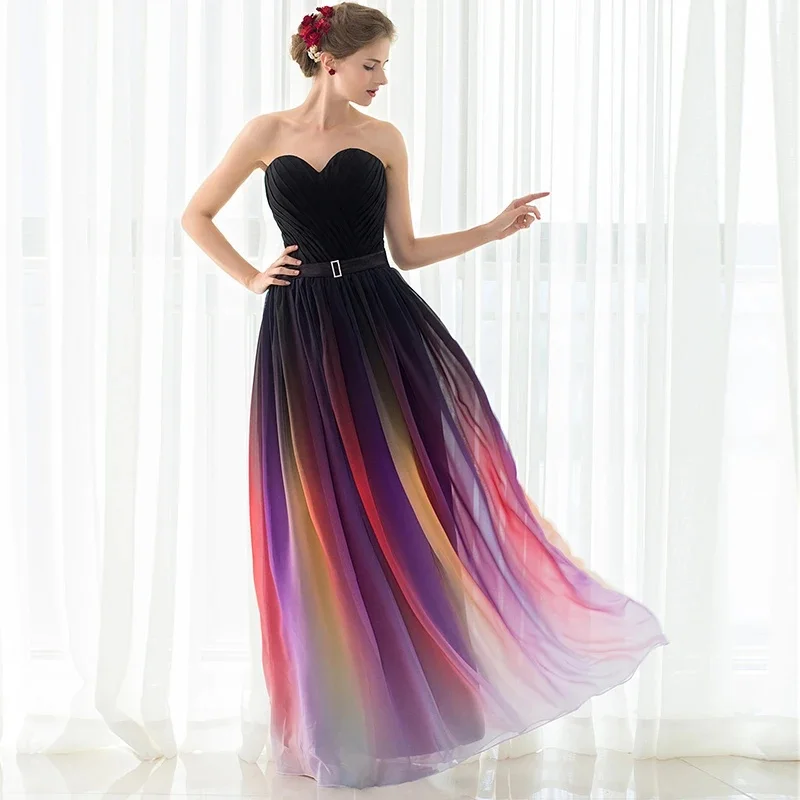 

Customized Exquisite Chiffon Pleat Sash A-line Sweetheart Long Dresses Bespoke Occasion Dresses Formal Matching Sizes Available