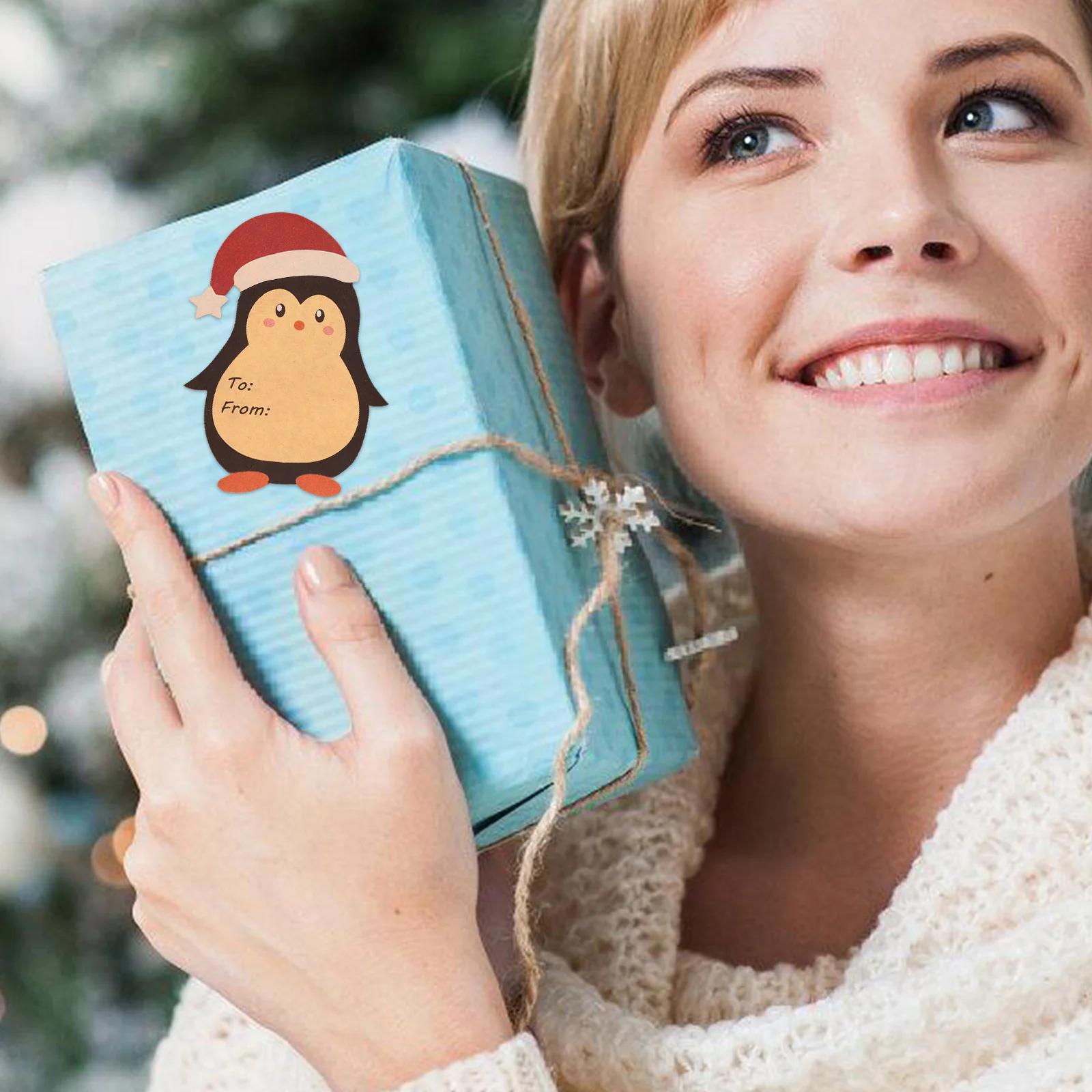 20 ورقة من ملصقات عيد الميلاد ذاتية اللصق، تصميمات ساحرة ممتعة، علامات هدايا عيد الميلاد الشخصية التي تعمل باللمس