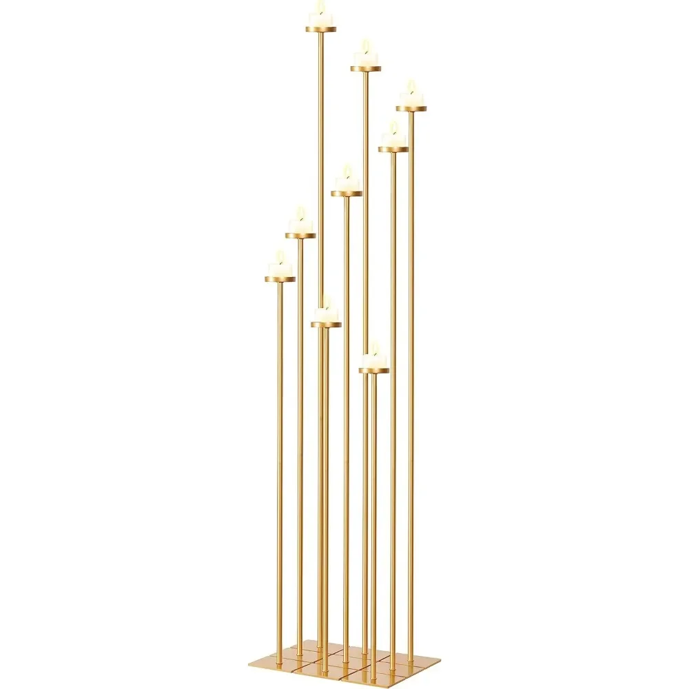 

60'' Floor Candelabra Holder for 9 Arm Candlesticks,Tall Candle Holders for Wedding Centerpiece, Gold Metal Candle Stick