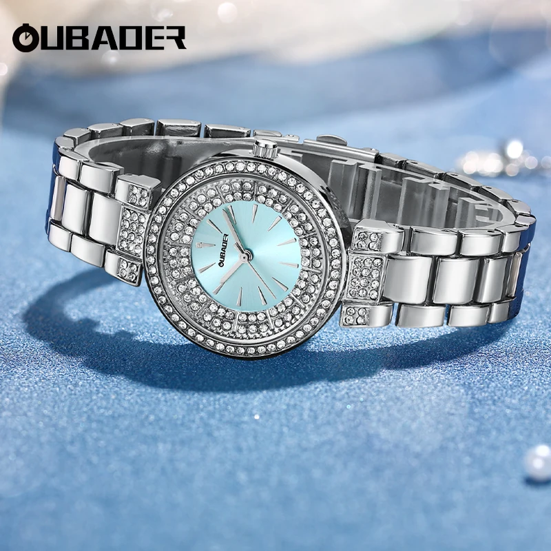 Oubaoer Luxury Women's Watch Fashion Quartz Watch Stainless Steel Strap Waterproof Watch Elegant Women's Watch Gift for Women