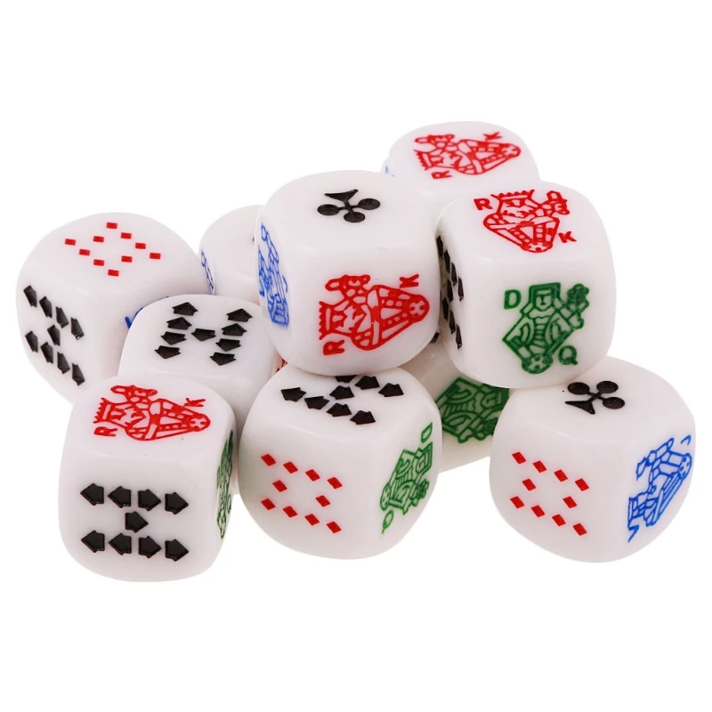 10 pçs 6 lados d6 dados jogo cartas jogo dados rainha 16mm acrílico amigos festa jogo tabuleiro dados