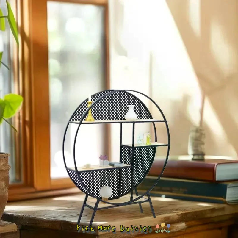 โมเดลชั้นวางของทรงกลมแบบจีนขนาด 1:12, 1 ชิ้น อุปกรณ์ตกแต่งเฟอร์นิเจอร์จิ๋วสำหรับบ้านตุ๊กตา