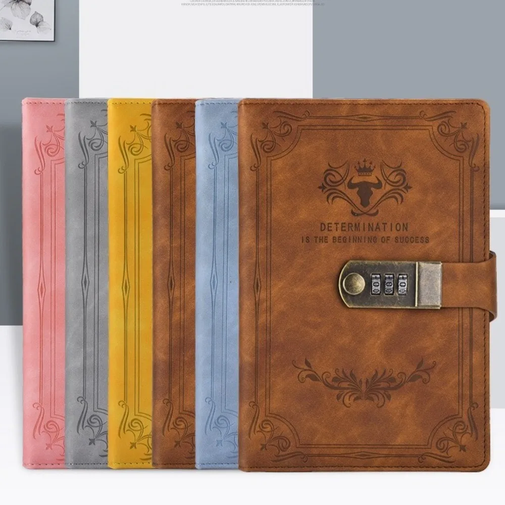 Creative Dazzling Lockable Journal PU Square PU Leather Notebook Thickened Pages A5 Premium Quality Notepad Writing
