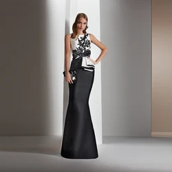 Vintage Mermaid Satin Mother Of The Bride Dress Sleeveless Bow Ruffles Elegant Wedding Guest Party Gown Backless Madrina Wear