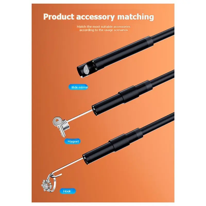 DIGIT-For Phone And PC Compatible 7.0MM Type-C Endoscope Camera With 6 Adjustable LED Lights For Inspection
