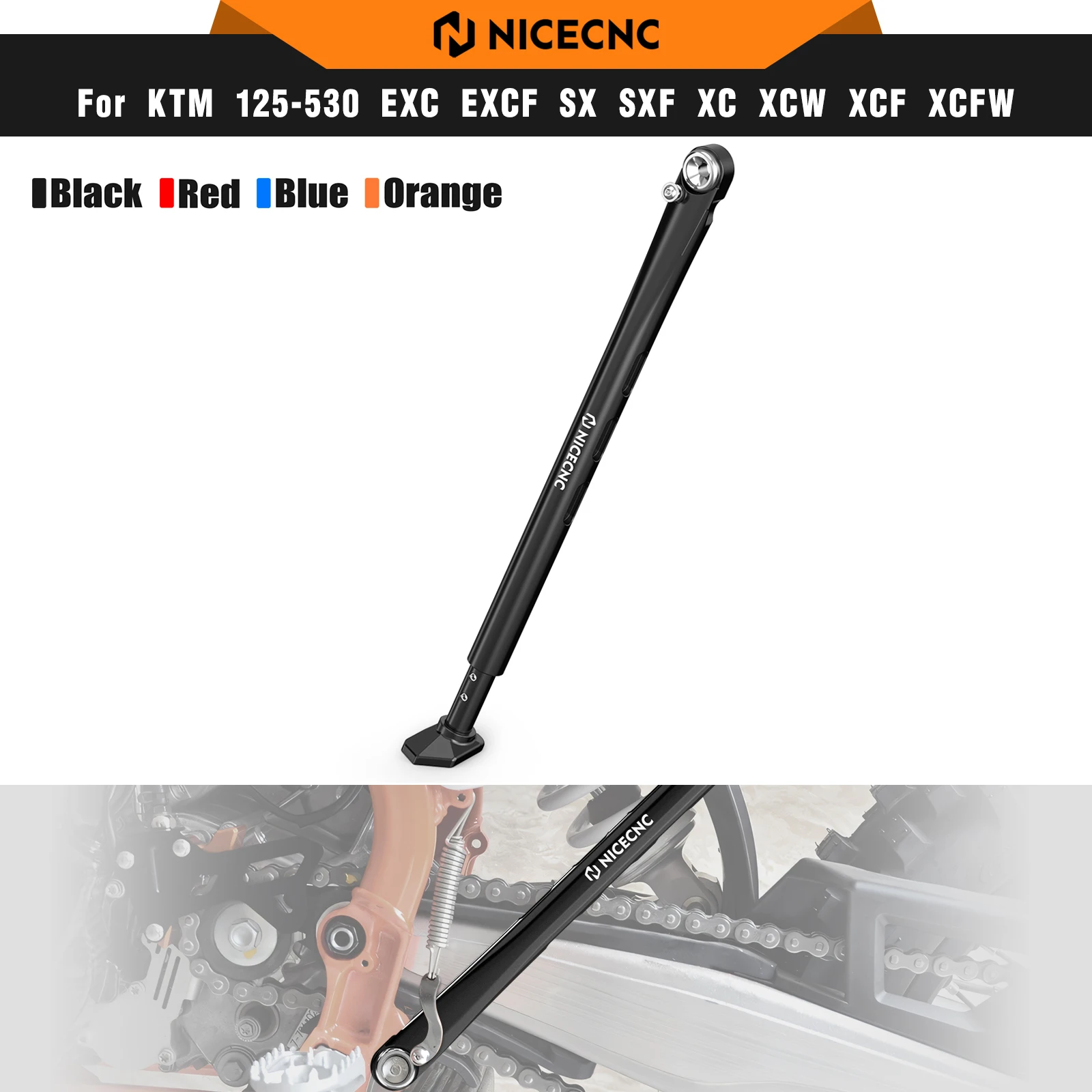 

NICECNC For KTM EXC 300 EXC-F 350 XCW XCW-F 2008-2023 Adjustable Kickstand Side Stand For Husqvarna TE 300 FE 450 GasGas EC 300