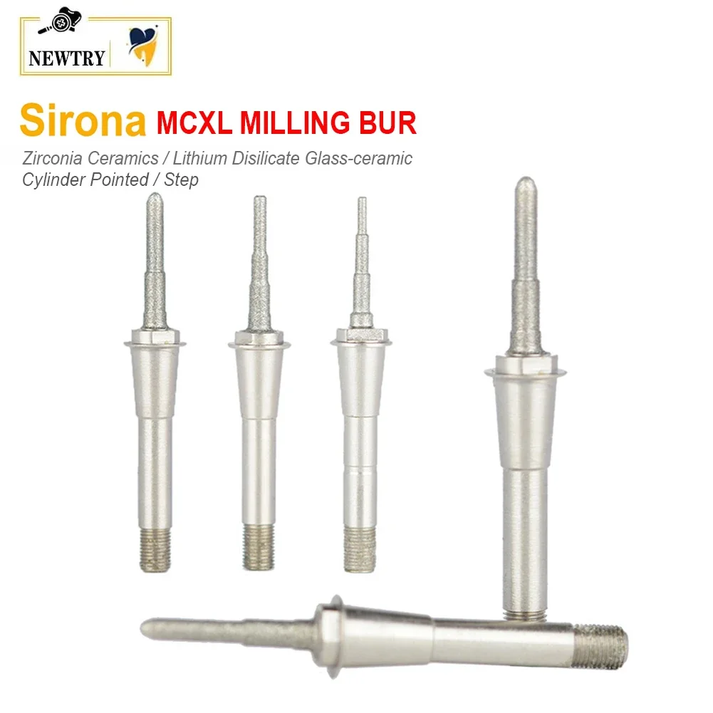 Dental Lab Sirona Cerec MCXL Milling Bur CADCAM Step Cylinder Pointed Grinding Zirconia Ceramic Lithium Disilicate Block Cutter