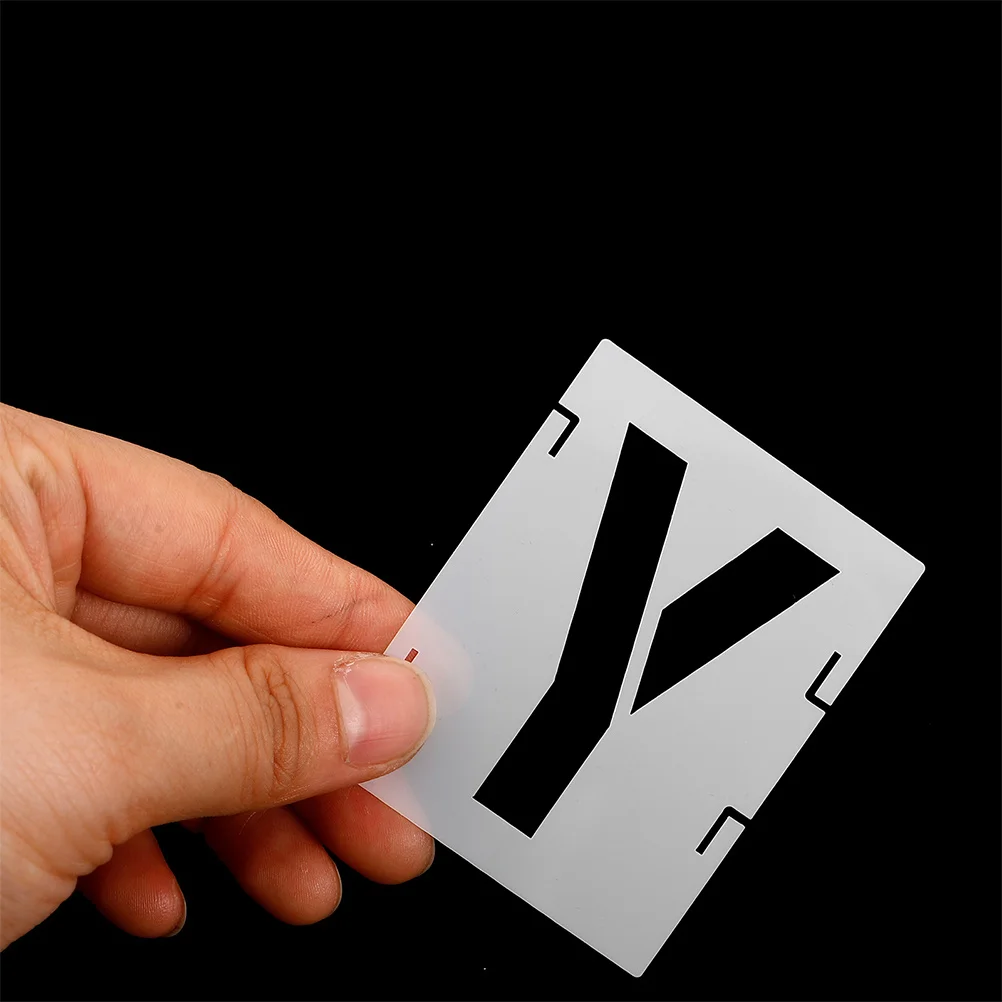 42 قطعة استنسل رسم الحروف الأبجدية قوالب أرقام الحروف الإنجليزية قابلة لإعادة الاستخدام متينة لتقوم بها بنفسك الحرف على الجدران قماش خشبي #6