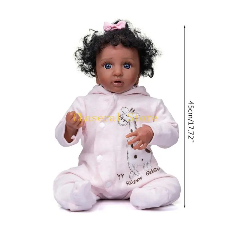 E7CE 45cm/17in Reborns for Doll Baby Girl for Doll Nurturing for Doll Realistic Handmade Soft Body for w/ Opened-Eyes Rooted