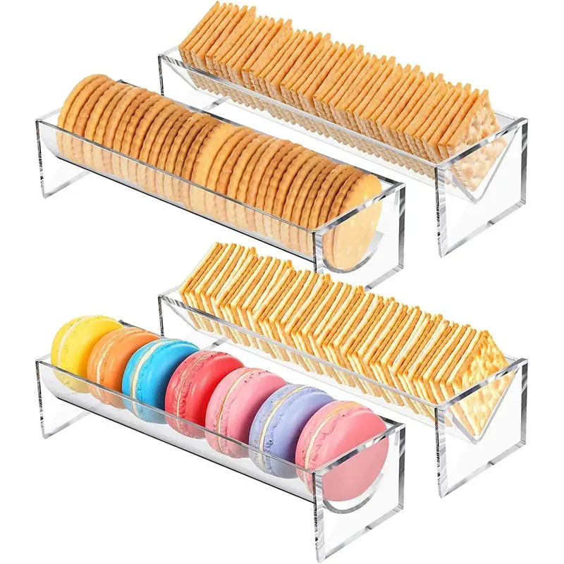 Clear Cracker Tray for Serving Rectangular Cracker Holder Acrylic Serving Tray Food Display Stands for Party Cracker Dish