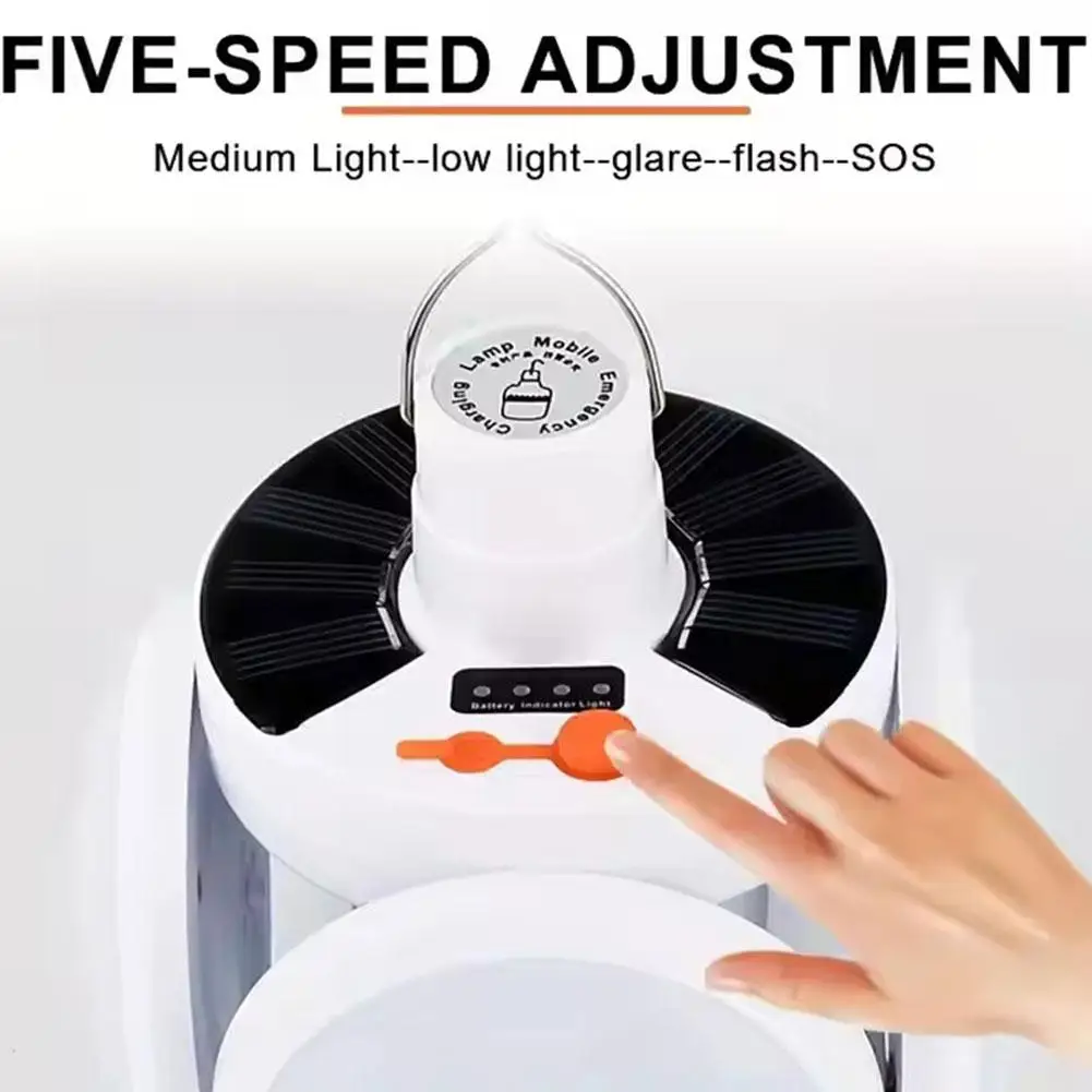 Camping Led lumière de secours solaire Rechargeable Portable Camping lumières en plein air randonnée d'urgence barbecue R5x9