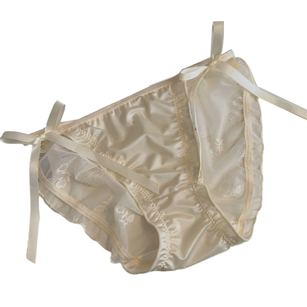 Daily Home Party Briefs Underwear Breathable Brief Comfortable Cute Low Waist Panties Ruffles SeeThough Autumn