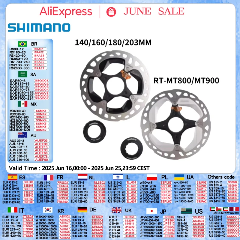 Ротор диска Shimano с центральным замком XTR RT MT900 DEORE XT SLX MT800 RT CL800 CL900 RT70 Гидравлический ротор тормозного диска Dura Ace для велосипеда