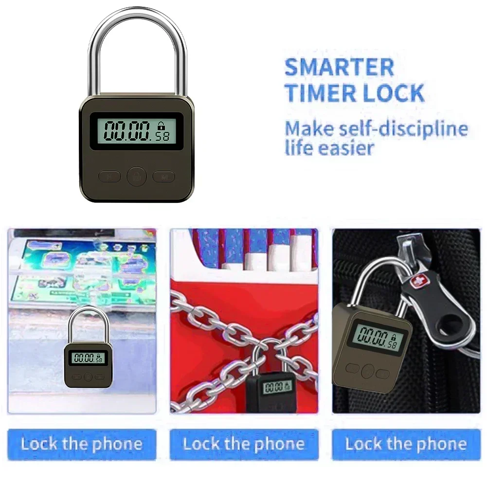 Timing Padlock Timer Lock LCD Display Multi Function Electronic Time 500 Hours Max Timing Home Security Lock Door Hardware