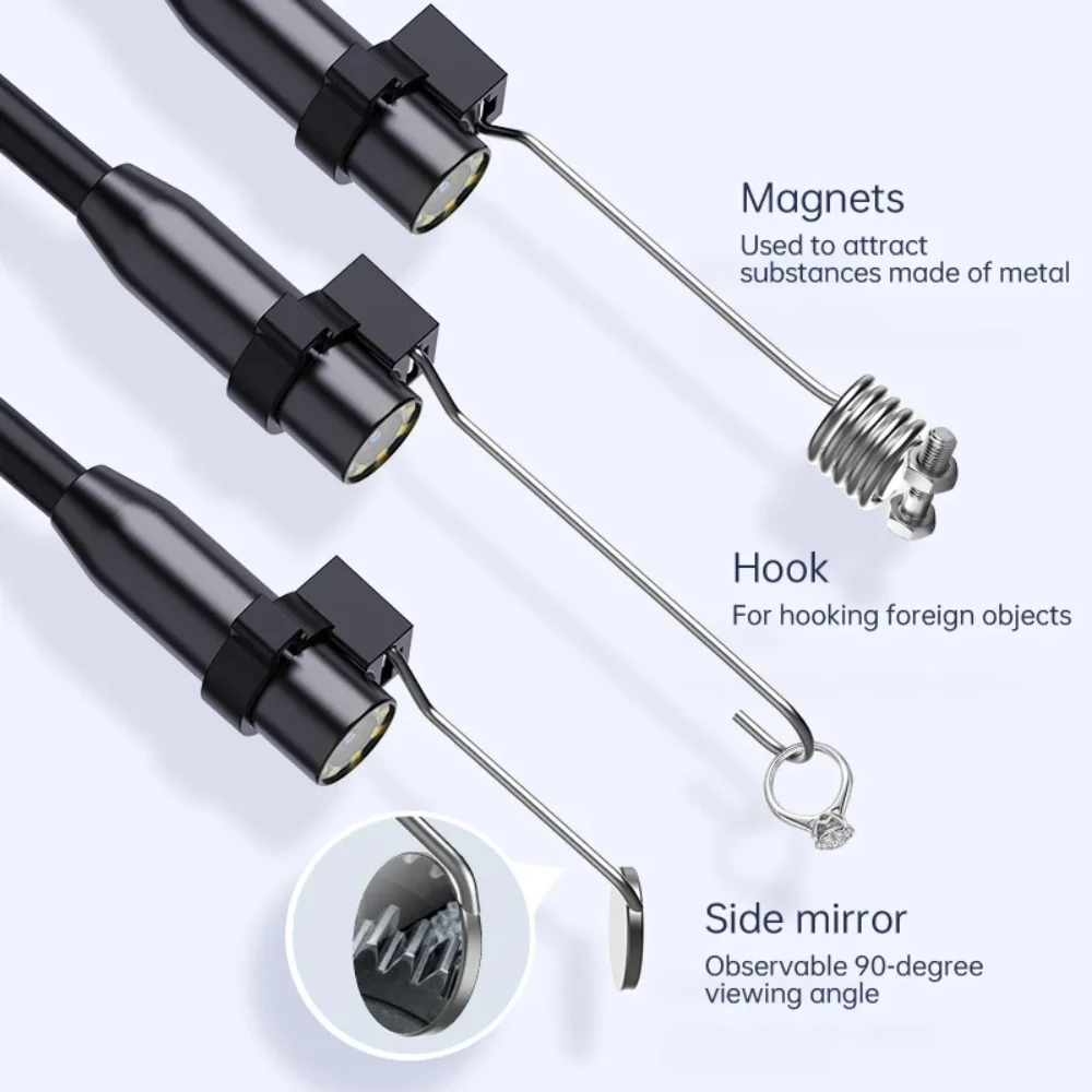 Imagem -05 - Câmera Endoscópio Industrial 4.3 Polegada Ips Tela mm Hd1080p Ip67 Impermeável Led Light Inspeção Borescope para Pipe Reparação Automóvel