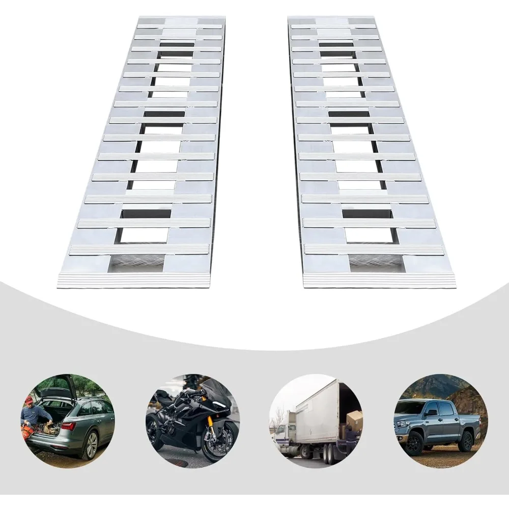 Loading Ramps 84X15 Inci Aluminium 2 Buah Loading Ramps Truck Ramp Sepeda Motor Trailer Portable Truck Ramp ATV