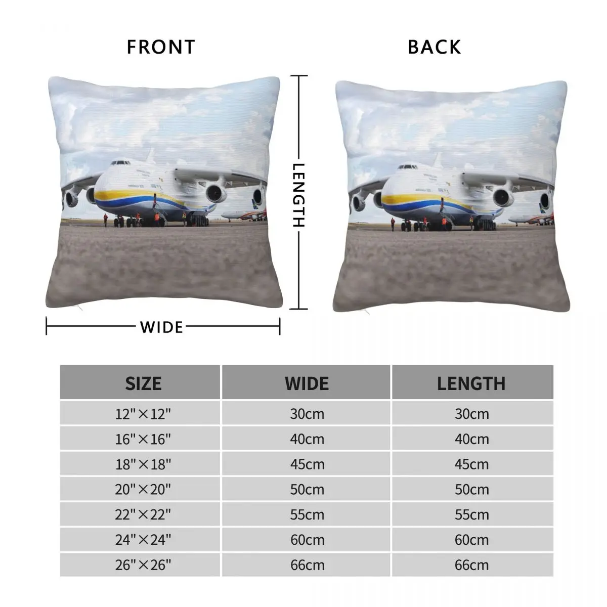 Antonov AN-225 Mriya Square Pillowcase Polyester Linen Velvet Pattern Zip Decor Pillow Case Sofa Cushion Cover