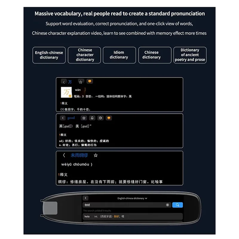 

Y45A-S65pro Smart Voice Translator 142 Languages WIFI Scan Translation Pen Scanning Translation Pen Business Travel Abroad