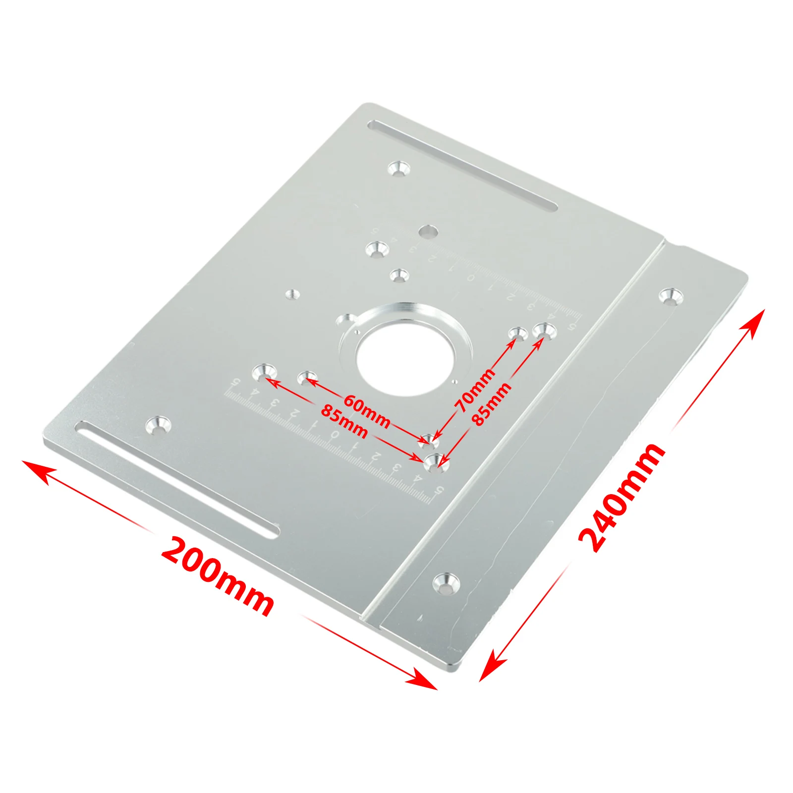 Imagem -06 - Alumínio Router Tabela Inserir Placa Router de Madeira Elétrico Máquina de Corte Flip Plate Instalar Bancos de Madeira 240x200x5 mm 1pc
